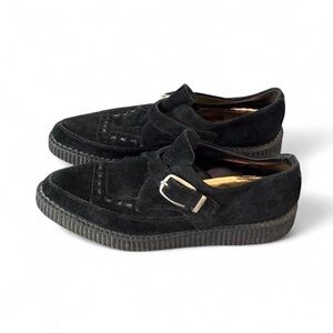 NaNa Black Suede Creeper Shoes Pikes Goth Men’s Oxfords vintage 90s